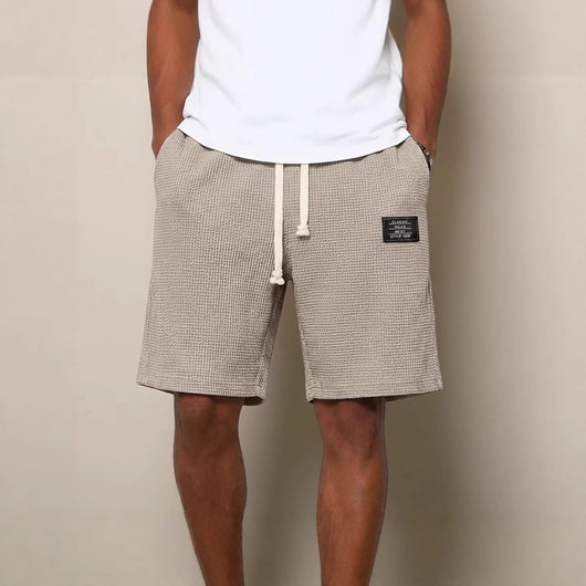 Shorts Casuales para Hombre con Tejido Waffle y Bordado - Image 4