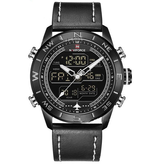 Reloj Deportivo Militar NAVIFORCE 9144 - Analógico Digital Dorado con Correa de Cuero - Image 8