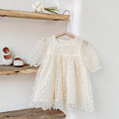 Vestido Princesa de Dos Capas con Encaje para Hermanas - Image 7