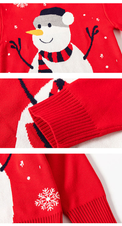Suéter Navideño Muñeco de Nieve Rojo con Estampado Infantil - Image 20