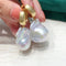 Aretes Perla Barroca Grandes Estilo Retro Minimalista