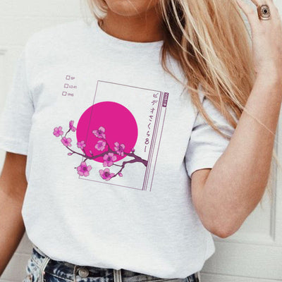 Camiseta Unisex con Estampado Floral de Ciruela - Diseño Personalidad - Image 2