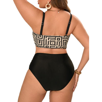 Bikini Cintura Alta con Diseño Cuadriculado - Traje de Baño Fashion - Image 6