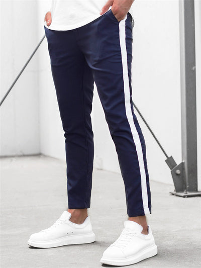 Pantalones Slim Ajustados con Rayas Horizontales para Hombre - Image 12