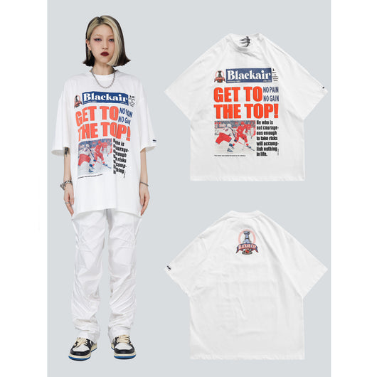 Playera de Hockey Guochao con Estampado de Letras - Image 12