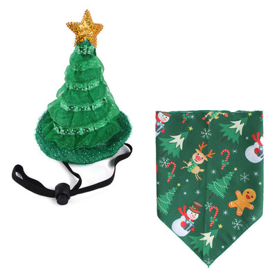 Traje Navideño para Mascotas con Sombrero y Pañoleta Triangular - Image 4