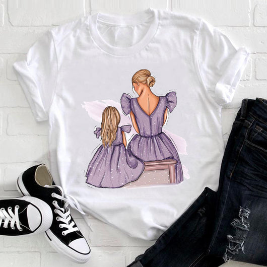 Playera Blanca Estampada Familia Verano para Cuatro - Image 5