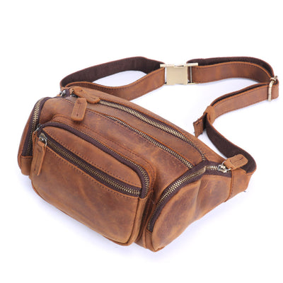 Bolsa Mensajera de Cuero Genuino Multicapa - Estilo Vintage - Image 2