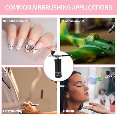 Black and silver oxygen injection beauty instrument with nano spray gun and two clear liquid bottles, spraying colorful mist. - Image 12