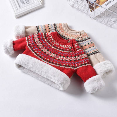 Suéter Polar Acolchado para Niñas - Pullover Tejido Cálido - Image 8