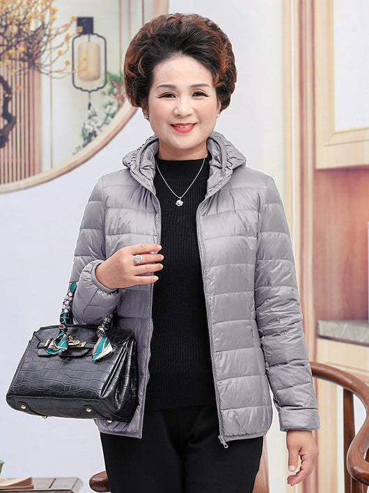 Chaqueta Corta de Plumón de Pato Blanco para Mujer - Abrigo Elegante y Ligero - Image 10