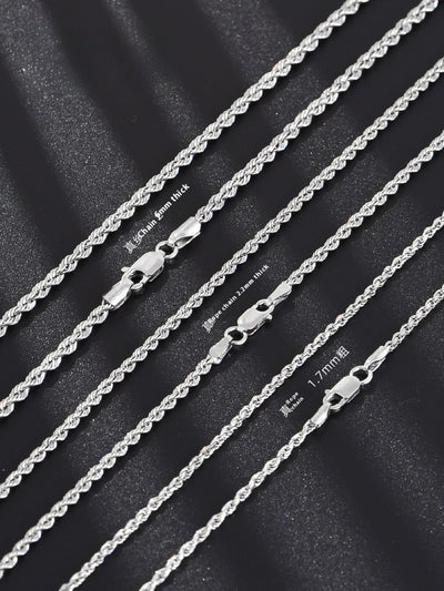 Cadena Larga de Plata Esterlina para Hombre con Cuerda de Cáñamo - Image 11