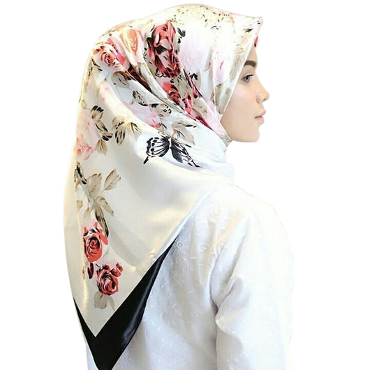 Pañuelo Cuadrado Grande de Seda Simulada - Accesorio Versátil para Mujer - Image 78