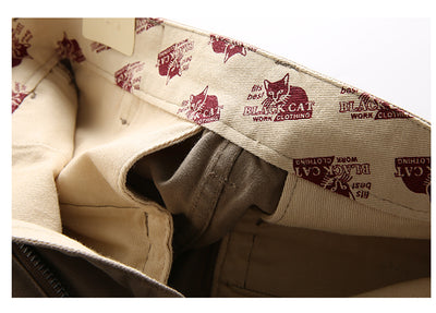Pantalones Casuales Rectos de Algodón Twill Retro para Hombre - Image 16