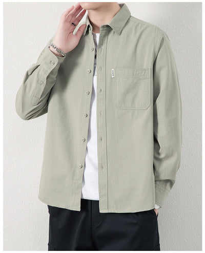 Camisa Casual Suelta con Solapa y Bolsillos para Hombre - Image 9