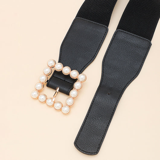 Cinturón Negro Mediano con Tachuelas Cuadradas de Metal para Mujer - Image 3