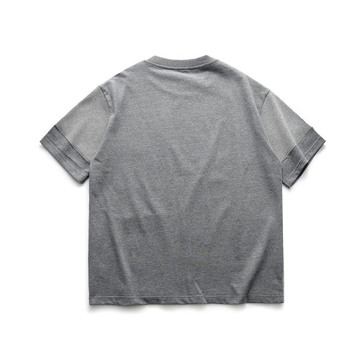 Camiseta Suelta Cuello Redondo con Costuras de Contraste para Hombre - Image 3