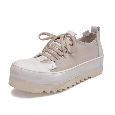 Zapatos de Lona Teñidos a Mano con Suela Gruesa Transpirable - Image 11
