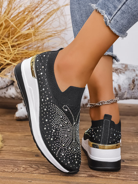Zapatos de Tacón Cuña Verano para Mujer con Strass y Punta Redonda - Image 23