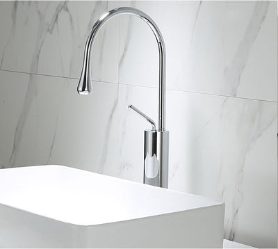 Grifo de Lavabo Giratorio en Cobre Dorado con Diseño Gota de Agua - Image 16