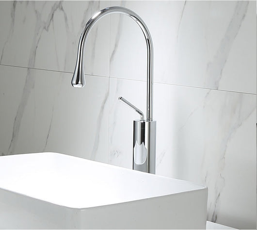 Grifo de Lavabo Giratorio en Cobre Dorado con Diseño Gota de Agua - Image 16