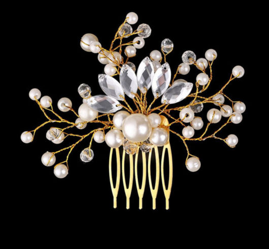 Peineta Nupcial de Cristal y Perlas Coreanas - Accesorio Artesanal para Novia - Image 8