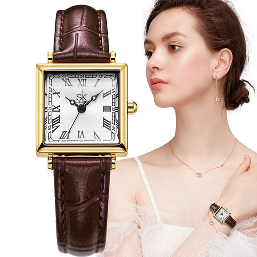 Reloj Elegante Cuadrado Retro para Mujer con Correa de Cuero - Image 3