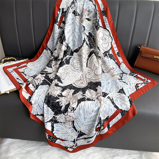 Chal Hijab Protector Solar con Bloques de Color Floral - Image 23