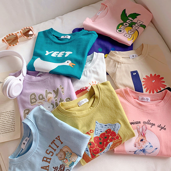 Playera Infantil Estampada con Diseños de Dibujos Animados