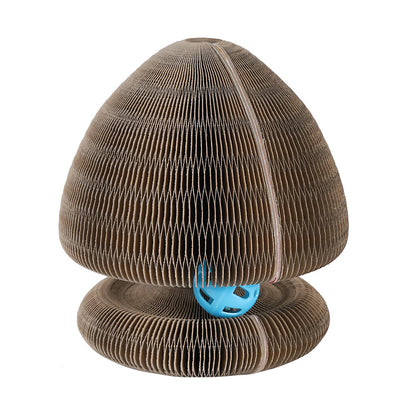 Rascador Plegable Corrugado para Gatos con Campana y Marco de Escalada - Image 5