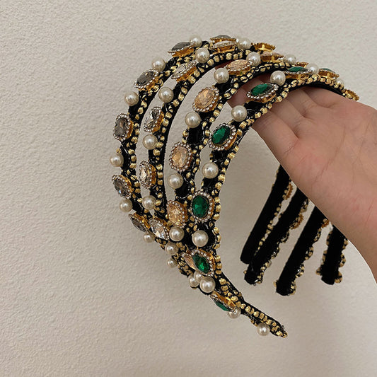 Diadema de Perlas Barrocas con Diamantes y Bordes Finos - Elegancia de Alta Gama