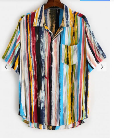 Camisa Hawaiana de Rayas 100% Algodón para Hombre - Image 8