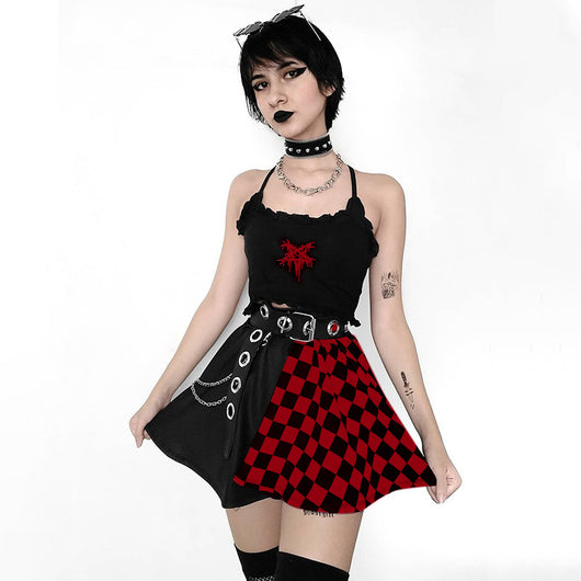 Falda Gótica Cuadros A-Line Mini Harajuku Streetwear - Image 11