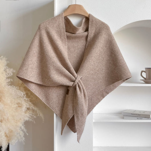 Chal Triangular Tejido Grueso Coreano para Invierno - Abrigo Suave y Cálido - Image 3