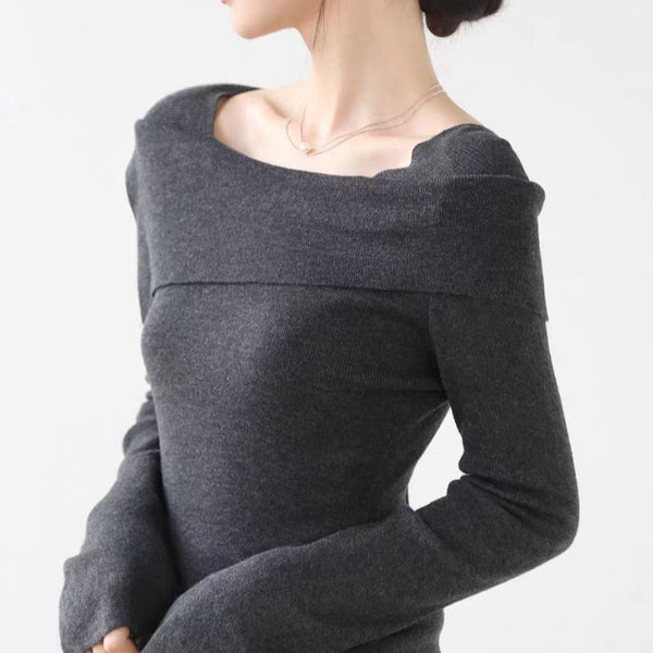 Suéter Cuello Solapa Elegante para Mujer - Colección Otoño Invierno