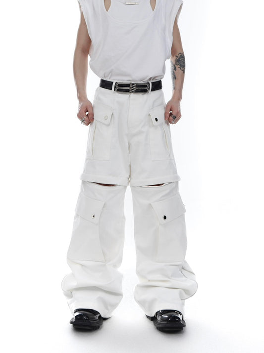 Pantalones Blancos Anchos Unisex para Hombre - Image 2