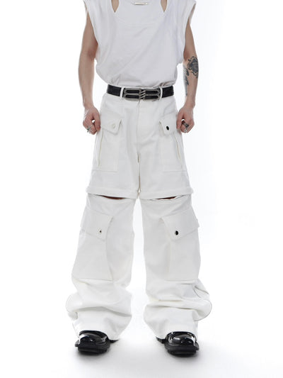 Pantalones Blancos Anchos Unisex para Hombre - Image 2