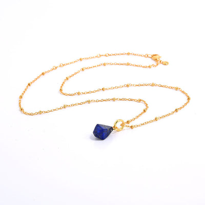 Collar Geométrico Ágata Azul Oro Natural con Ojo de Tigre 3D - Image 33