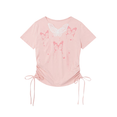 Camiseta Estampado Mariposas Manga Corta para Mujer - Image 8