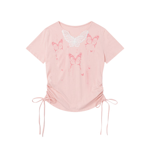Camiseta Estampado Mariposas Manga Corta para Mujer - Image 8