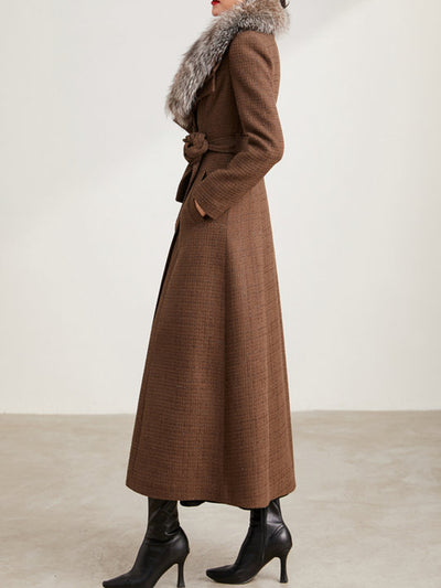 Abrigo Tweed Slim Fit con Doble Cuello para Mujer - Image 3