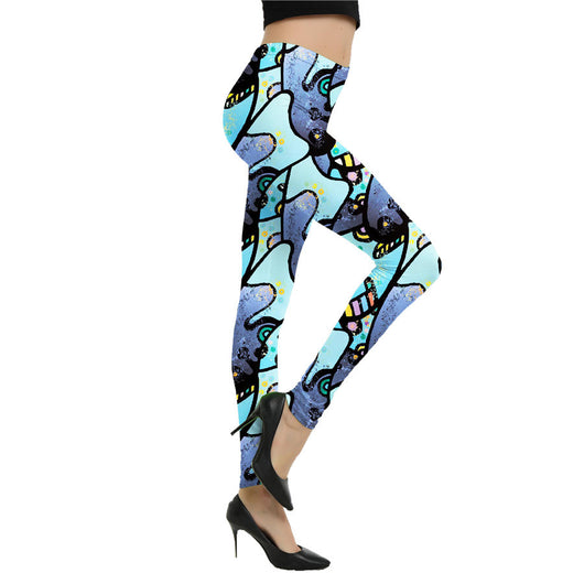 Leggings Estampado Graffiti Cartoon Abstracto Europeo y Americano para Mujer - Image 9