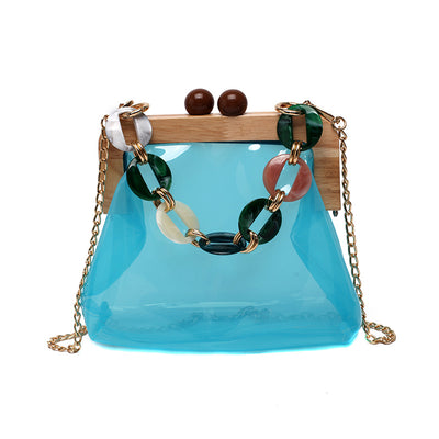 Bolso Mensajero Transparente con Cadena para Mujer - Image 10