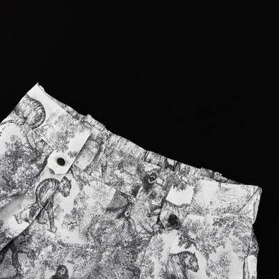 Conjunto de Dos Piezas: Camisa Estampada con Pintura China y Pantalón Ancho Cintura Alta - Image 24