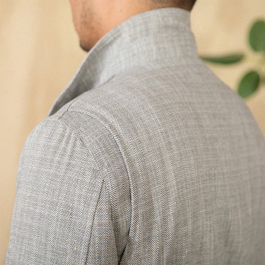 Chaqueta Safari M65 de Algodón y Lino con Cuello Alzado y Cintura Ajustada - Image 4