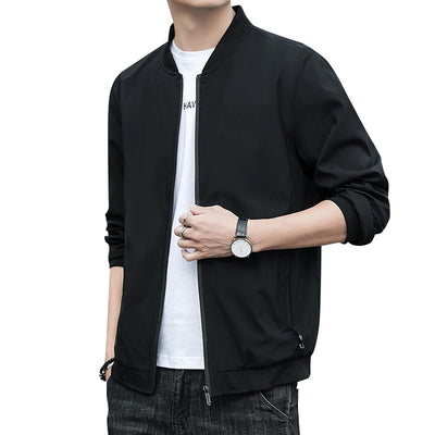 Chaqueta Hombre Primavera Otoño Cuello Alto Diseño Liso - Image 5