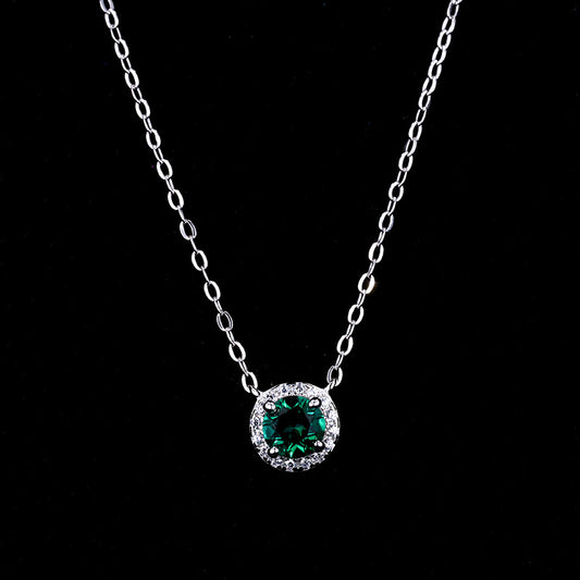Dije de Esmeralda Cultivada en Plata 925 y Oro Blanco 18k