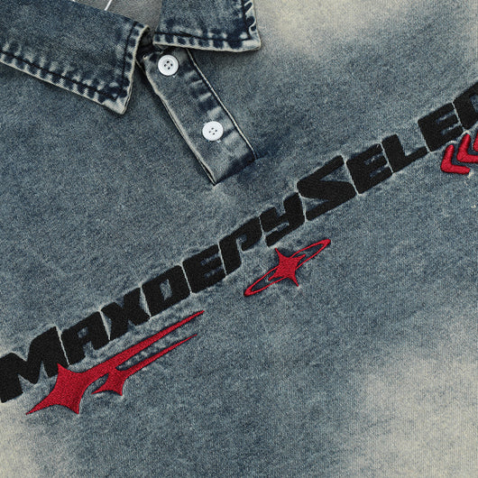 Polo Denim Manga Corta para Hombre - Estilo Casual Versátil - Image 3