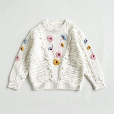 Suéter de Algodón para Bebé con Flores Bordadas a Mano - Image 14