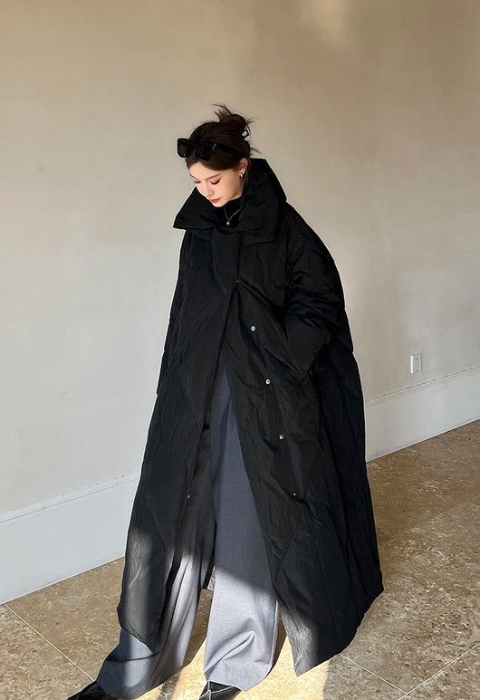 Abrigo Largo Invierno Talla Grande Estilo Coreano para Mujer - Image 16